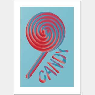 candy red blue Posters and Art